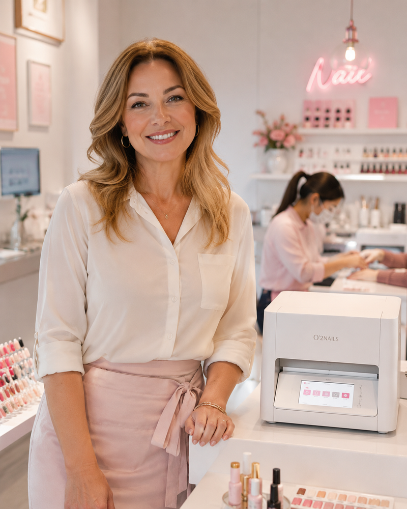 Yvette, salon owner, New Brunswick — first NailPrinter customer