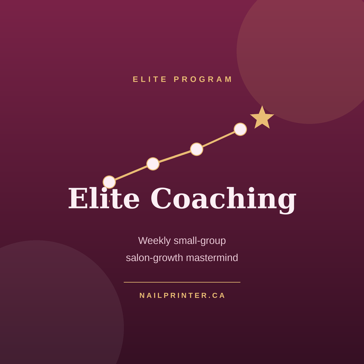 Elite Coaching — weekly small-group salon-growth mastermind, NailPrinter.ca