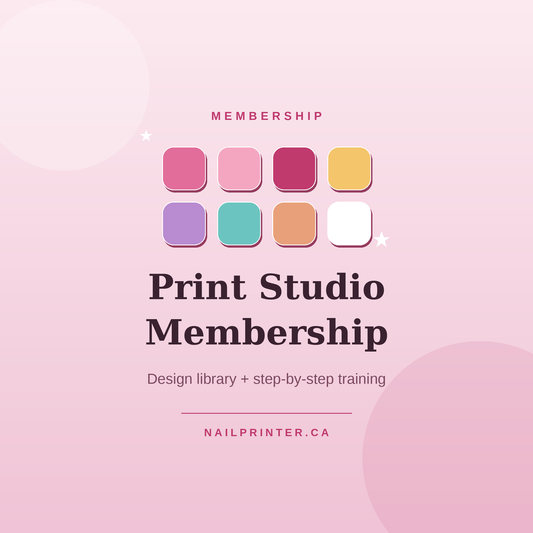 Print Studio Membership — Maya's nail-art design library and step-by-step training, NailPrinter.ca